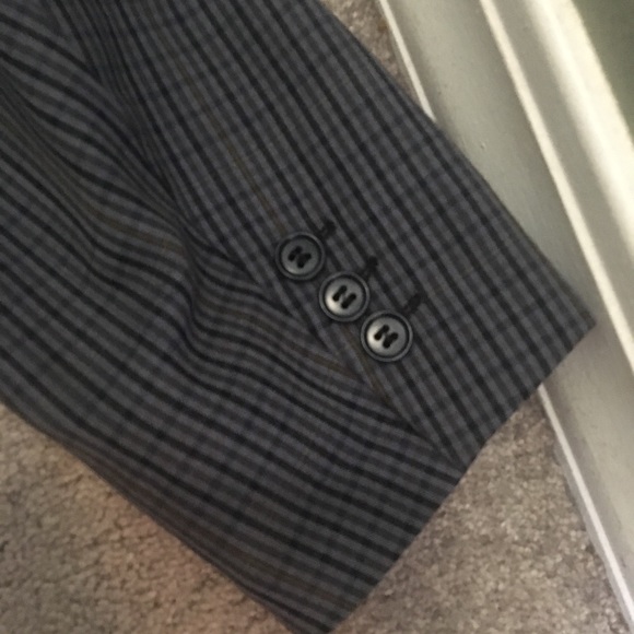 🔴 Vintage gray and blue plaid Baumler suit jacket - Picture 6 of 6